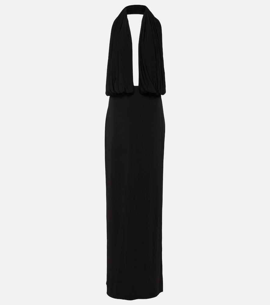 Magda Butrym Draped halterneck jersey gown. Magda Butrym 垂褶露背针织礼服