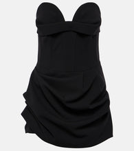 Magda Butrym Draped wool-blend bustier dress. Magda Butrym 垂褶羊毛混纺胸衣连衣裙