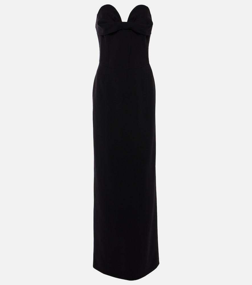 Magda Butrym Draped wool-blend bustier gown. Magda Butrym 垂褶羊毛混纺胸衣礼服