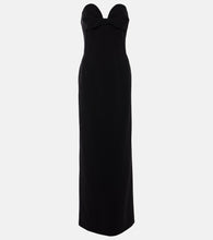 Magda Butrym Draped wool-blend bustier gown. Magda Butrym 垂褶羊毛混纺胸衣礼服