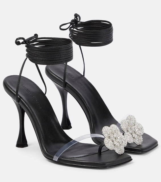 Magda Butrym Embellished leather and PVC sandals