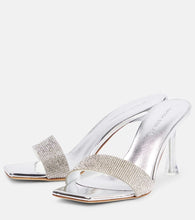 Magda Butrym Embellished leather-trimmed PVC mules