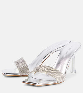 Magda Butrym Embellished leather-trimmed PVC mules