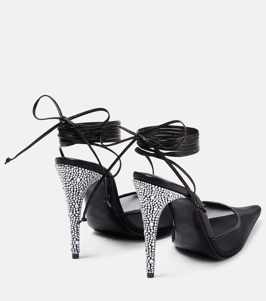 Magda Butrym Embellished mesh and leather pumps