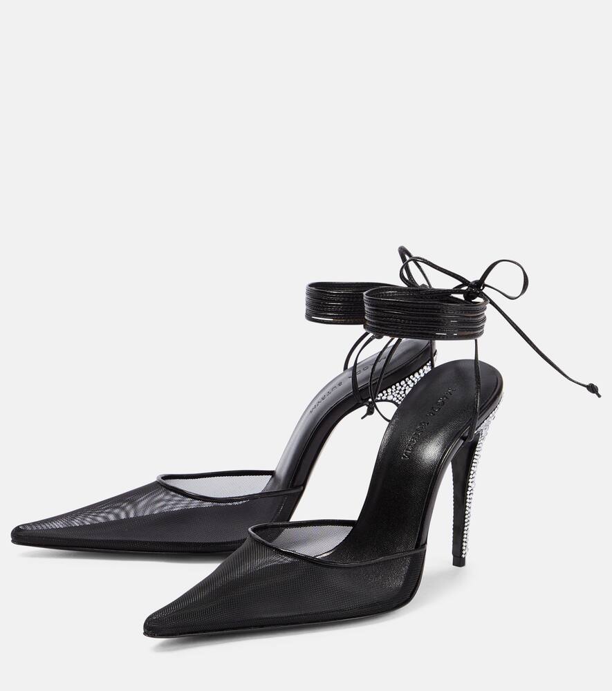 Magda Butrym Embellished mesh and leather pumps