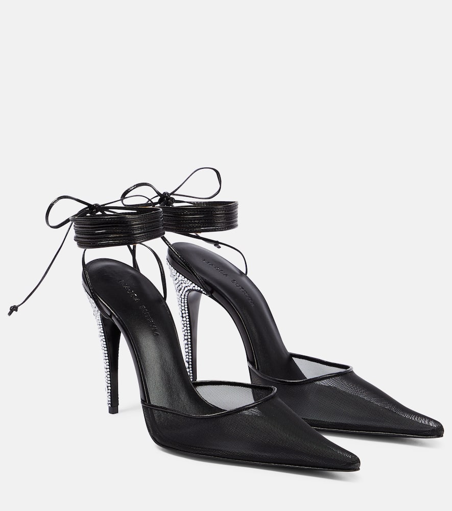 Magda Butrym Embellished mesh and leather pumps