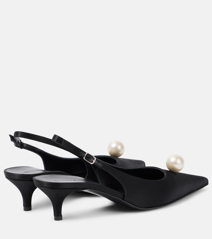 Magda Butrym Embellished satin slingback pumps