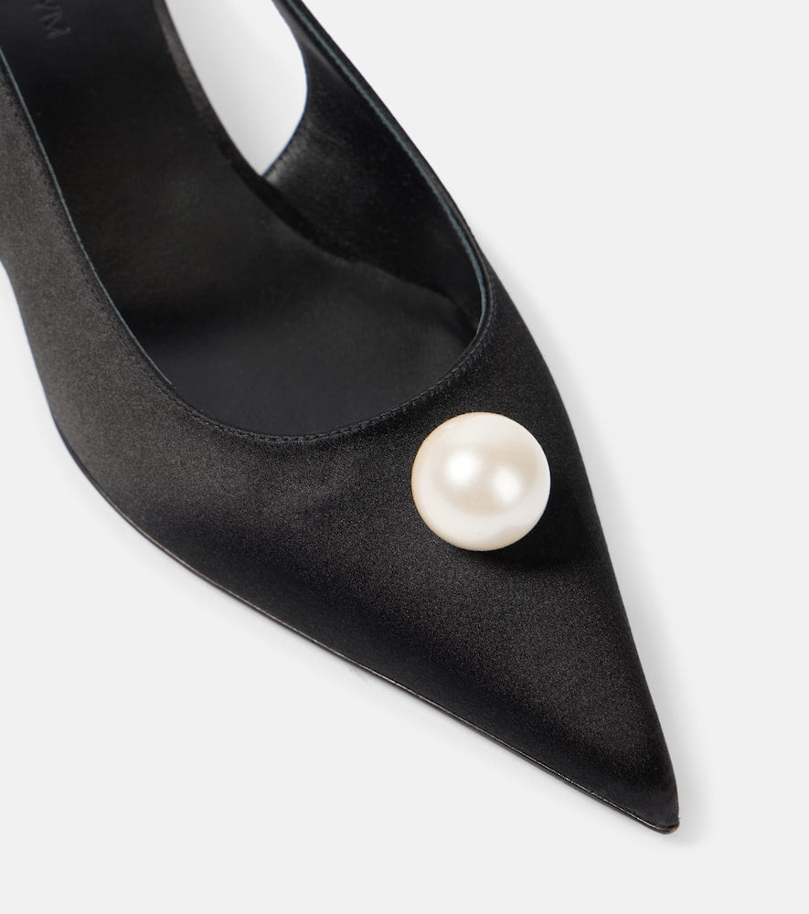 Magda Butrym Embellished satin slingback pumps