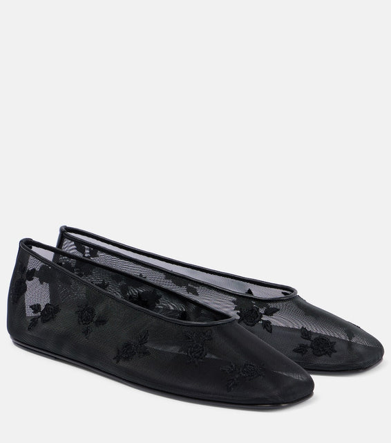 Magda Butrym Embroidered mesh ballet flats