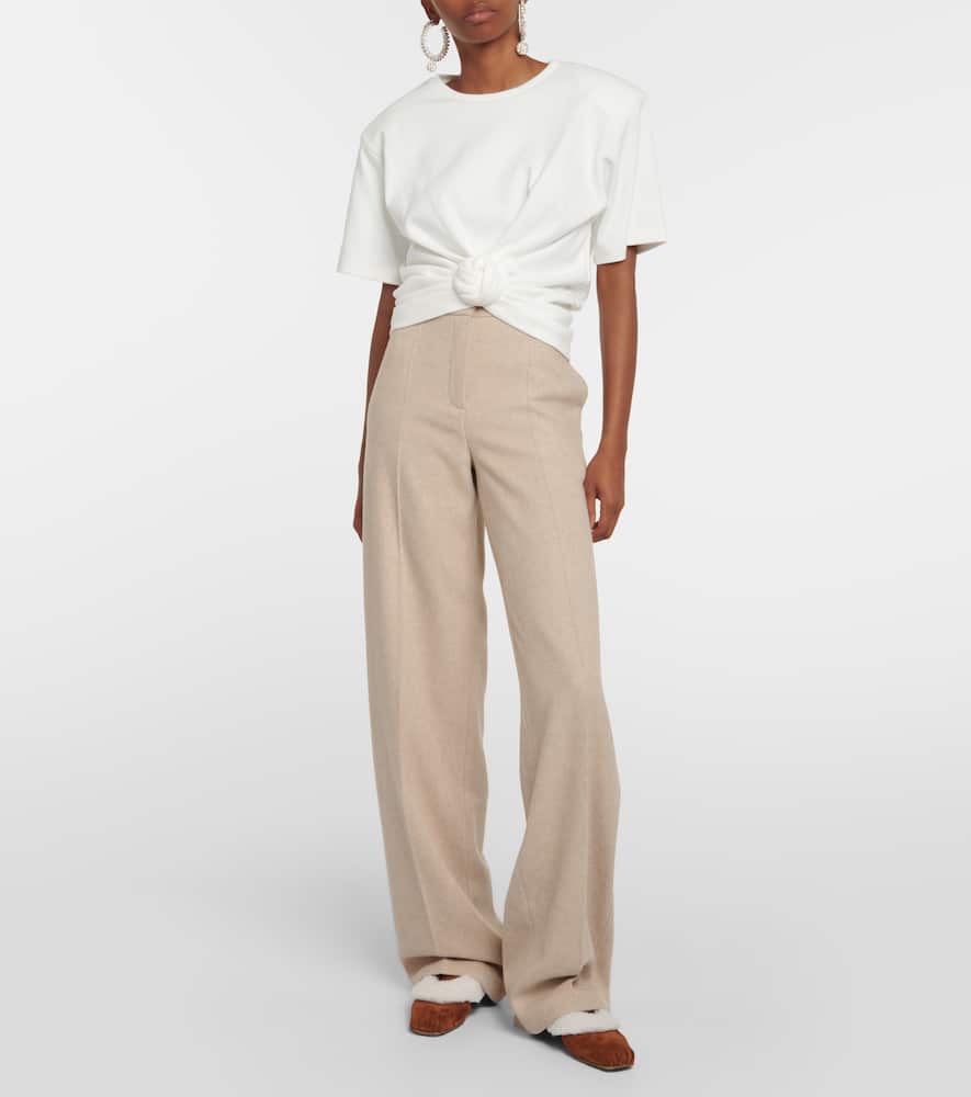 Magda Butrym Embroidered shearling ballet flats
