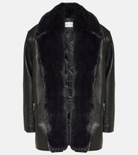 Magda Butrym Faux fur-trimmed leather jacket