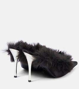 Magda Butrym Faux shearling leather mules