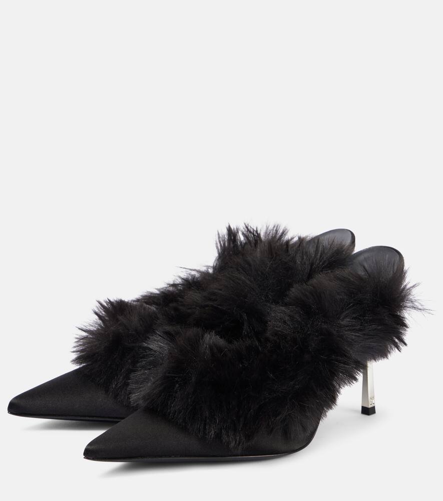 Magda Butrym Faux shearling leather mules
