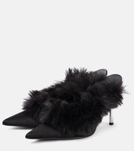 Magda Butrym Faux shearling leather mules