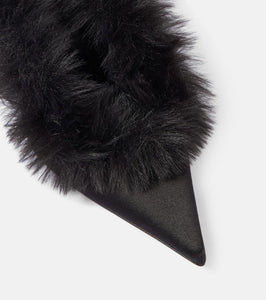 Magda Butrym Faux shearling leather mules