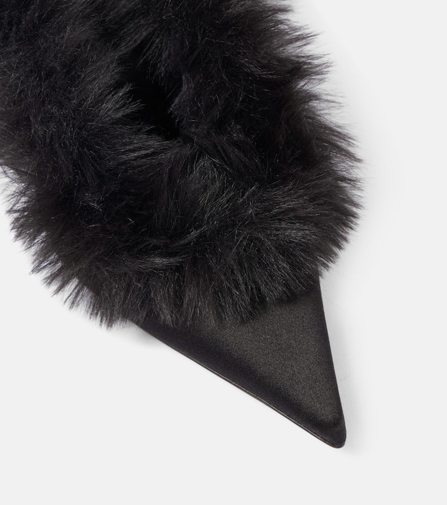 Magda Butrym Faux shearling leather mules