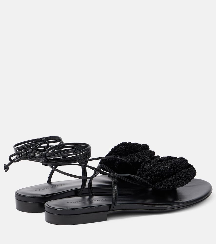Magda Butrym Floral-appliqu√É¬© crochet-trimmed leather sandals