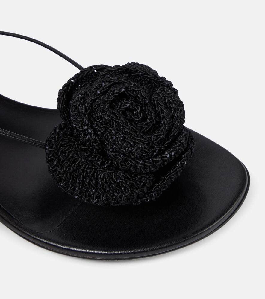 Magda Butrym Floral-appliqu√É¬© crochet-trimmed leather sandals