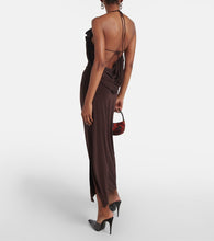 Magda Butrym Floral-appliqu√É¬© draped midi dress
