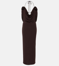 Magda Butrym Floral-appliqu√É¬© draped midi dress. Magda Butrym 花卉贴花垂褶中长连衣裙