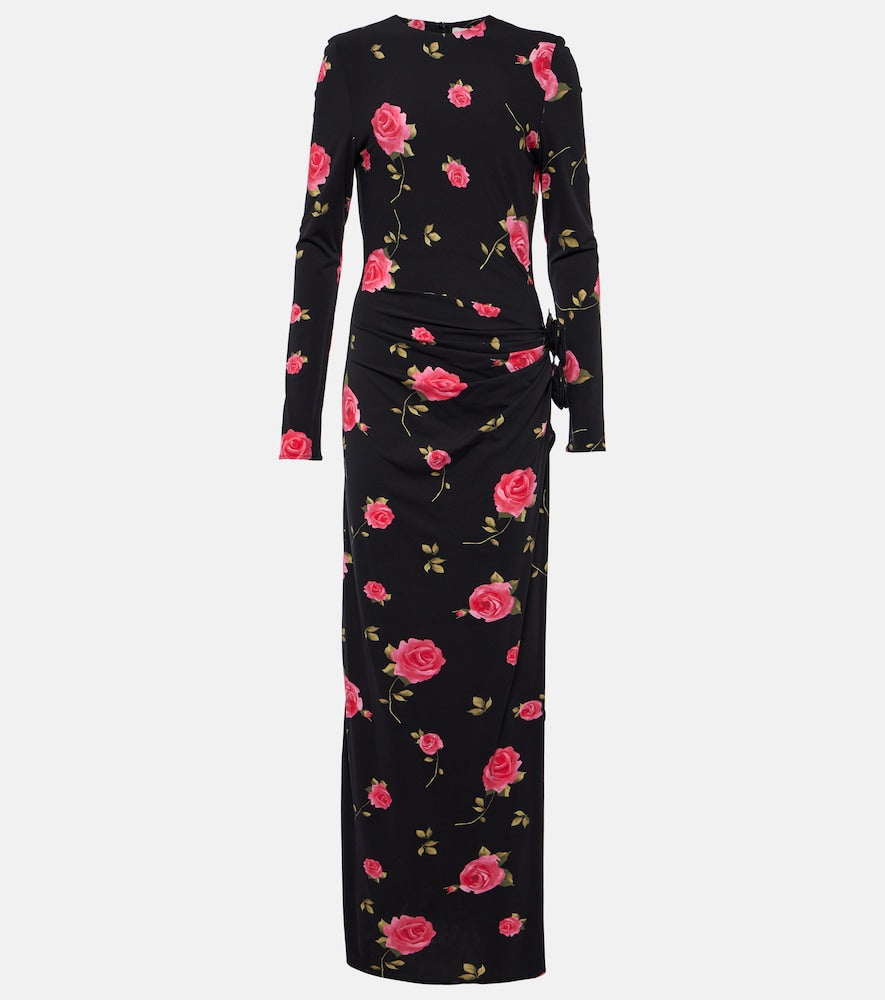 Magda Butrym Floral-appliqu√É¬© gathered maxi dress. Magda Butrym 花卉贴花褶皱长裙