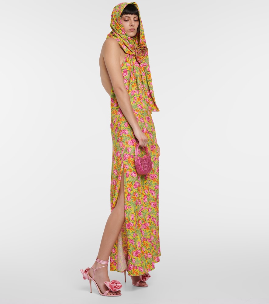 Magda Butrym Floral-appliqu√É¬© hooded maxi dress