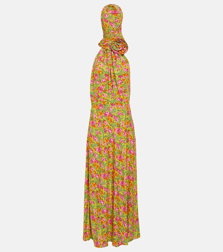 Magda Butrym Floral-appliqu√É¬© hooded maxi dress. Magda Butrym 花卉贴花连帽长裙