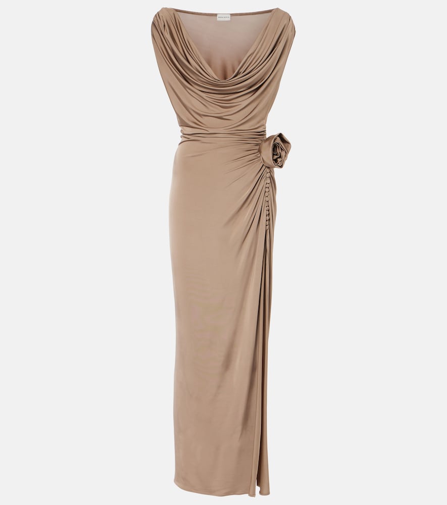 Magda Butrym Floral-appliqu√É¬© jersey midi dress. Magda Butrym 花卉贴花针织中长连衣裙