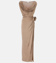 Magda Butrym Floral-appliqu√É¬© jersey midi dress. Magda Butrym 花卉贴花针织中长连衣裙