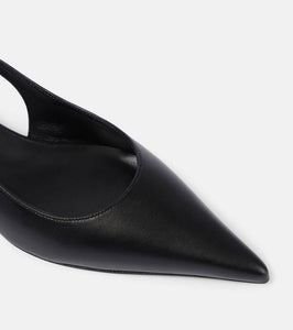 Magda Butrym Floral-appliqu√É¬© leather slingback flats