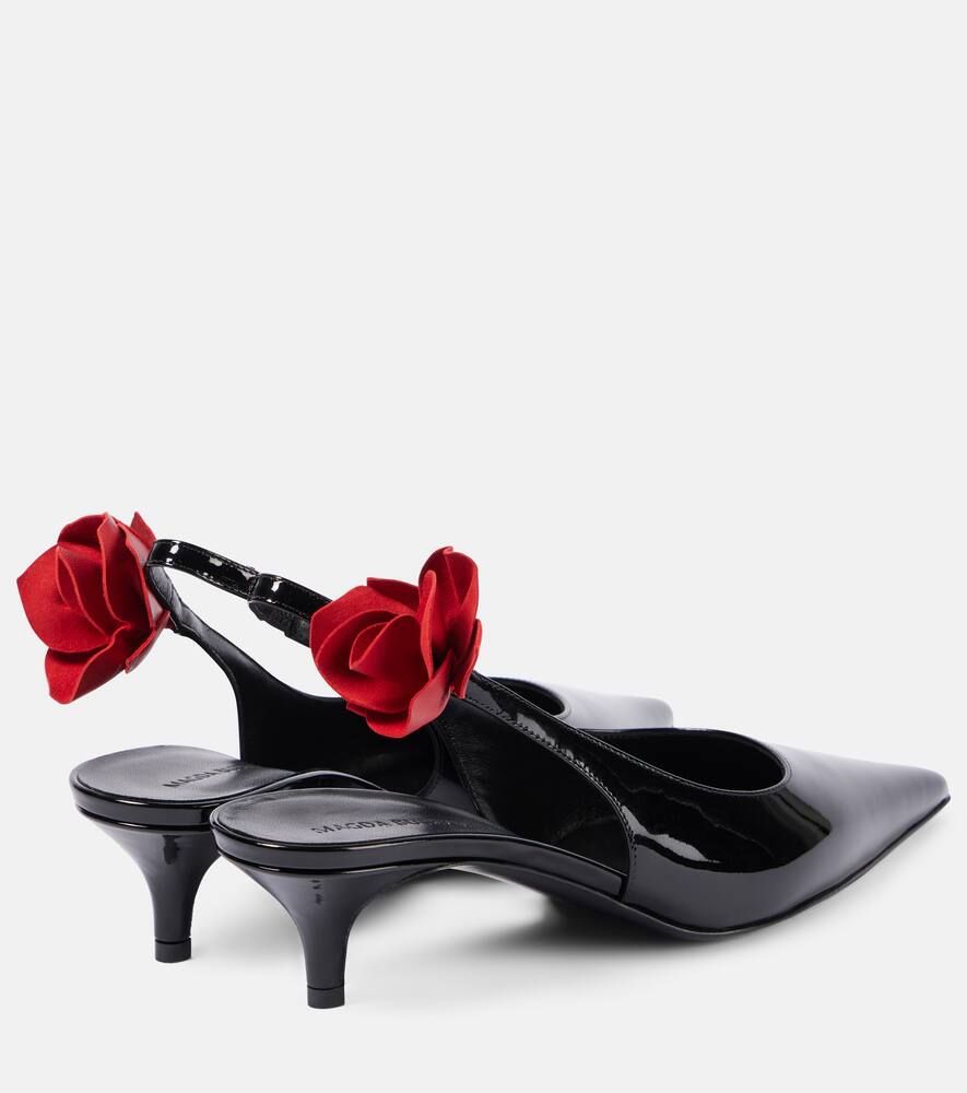 Magda Butrym Floral-appliqu√É¬© leather slingback pumps