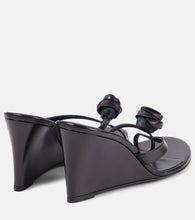 Magda Butrym Floral-appliqu√É¬© leather wedge mules