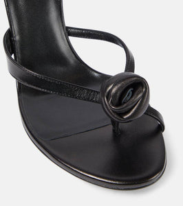 Magda Butrym Floral-appliqu√É¬© leather wedge mules