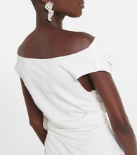 Magda Butrym Floral-appliqu√É¬© off-shoulder silk midi dress