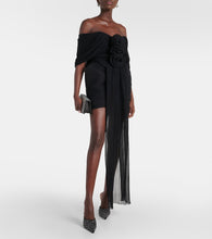Magda Butrym Floral-appliqu√É¬© off-shoulder silk minidress