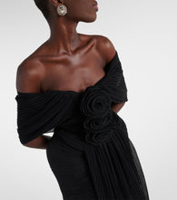 Magda Butrym Floral-appliqu√É¬© off-shoulder silk minidress