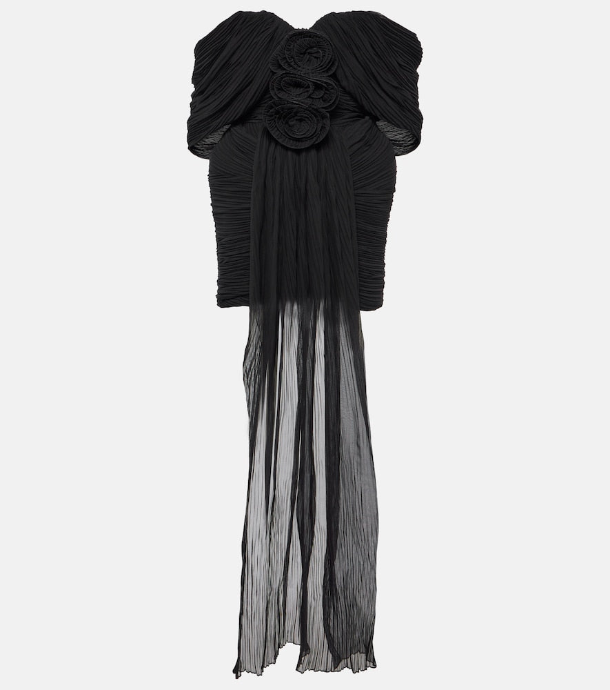 Magda Butrym Floral-appliqu√É¬© off-shoulder silk minidress. Magda Butrym 花卉贴花露肩真丝迷你连衣裙