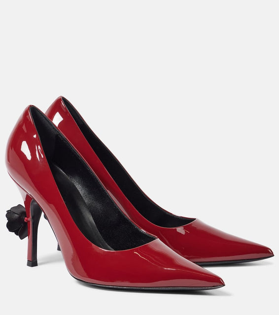 Magda Butrym Floral-appliqu√É¬© patent leather pumps