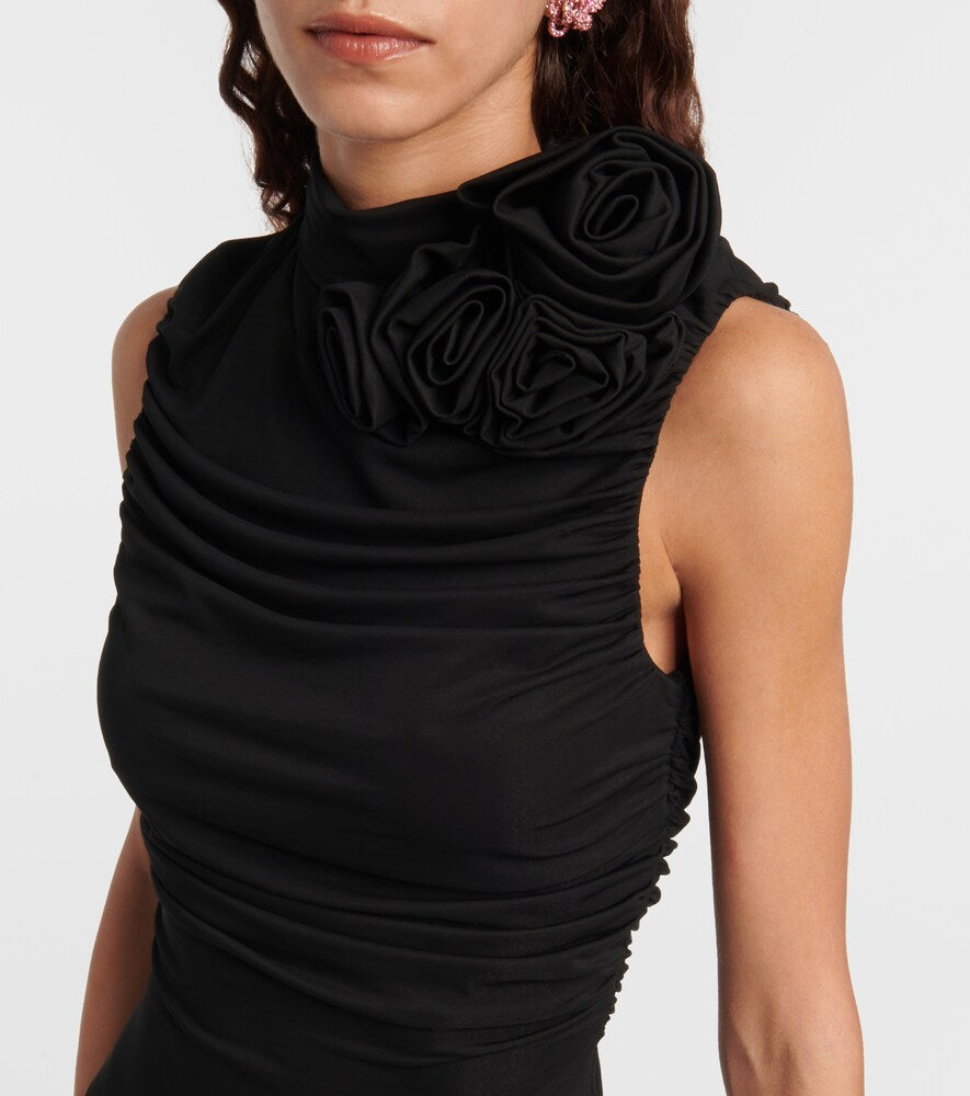 Magda Butrym Floral-appliqu√É¬© ruched maxi dress