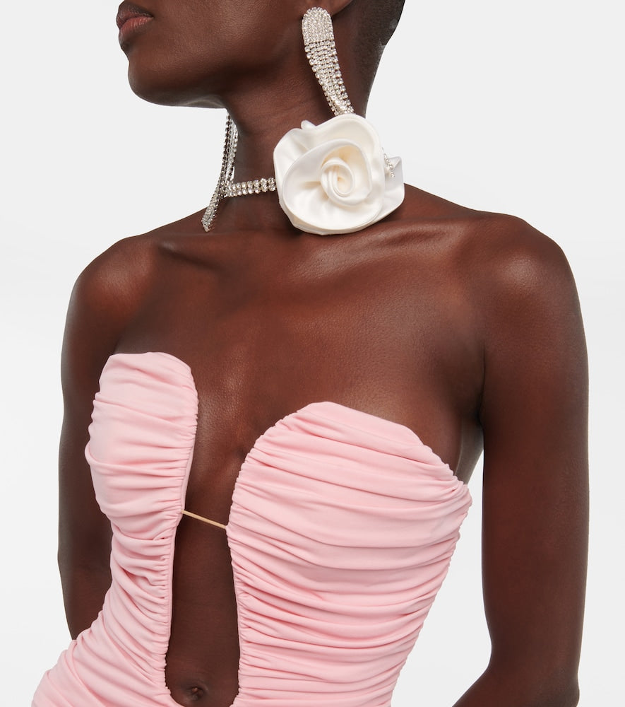Magda Butrym Floral-appliqu√É¬© ruched minidress