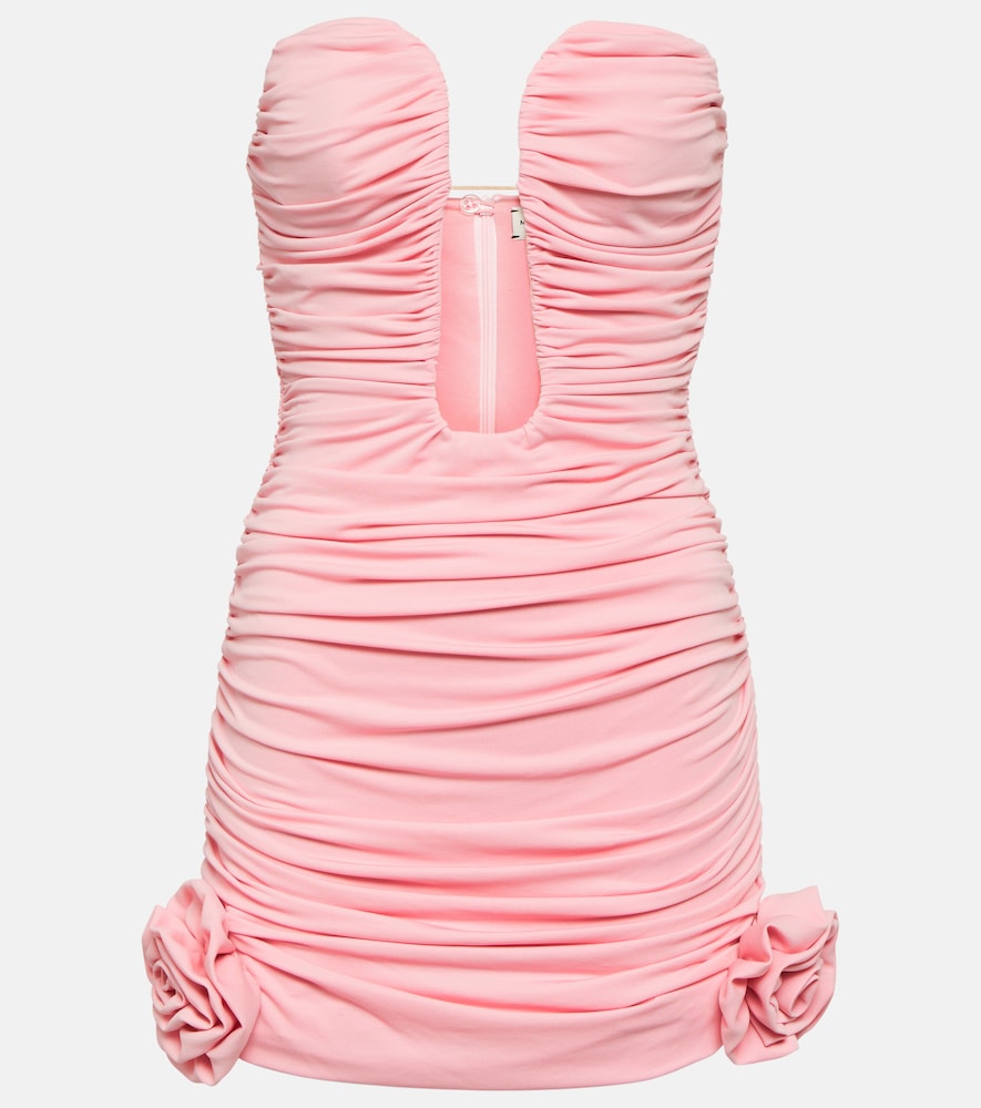 Magda Butrym Floral-appliqu√É¬© ruched minidress. Magda Butrym 花卉贴花褶皱迷你连衣裙