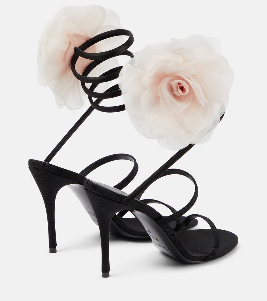 Magda Butrym Floral-appliqu√É¬© satin sandals