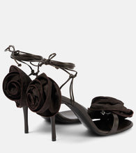 Magda Butrym Floral-appliqu√É¬© satin sandals