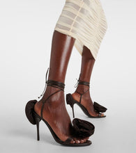 Magda Butrym Floral-appliqu√É¬© satin sandals