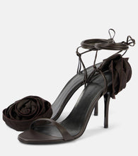 Magda Butrym Floral-appliqu√É¬© satin sandals