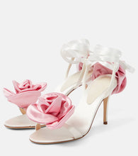 Magda Butrym Floral-appliqu√É¬© satin sandals