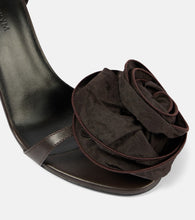 Magda Butrym Floral-appliqu√É¬© satin sandals