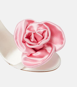 Magda Butrym Floral-appliqu√É¬© satin sandals