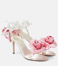 Magda Butrym Floral-appliqu√É¬© satin sandals