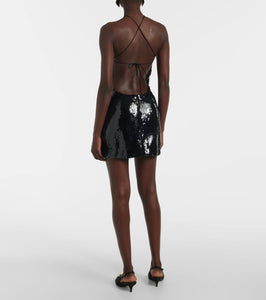 Magda Butrym Floral-appliqu√É¬© sequined minidress